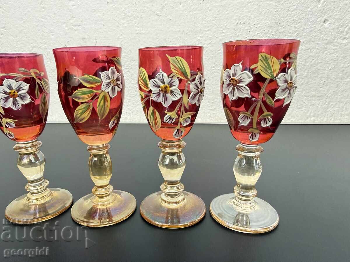 Licitație Pahare vintage vechi pentru aperitiv / lichior. Nr. 8130