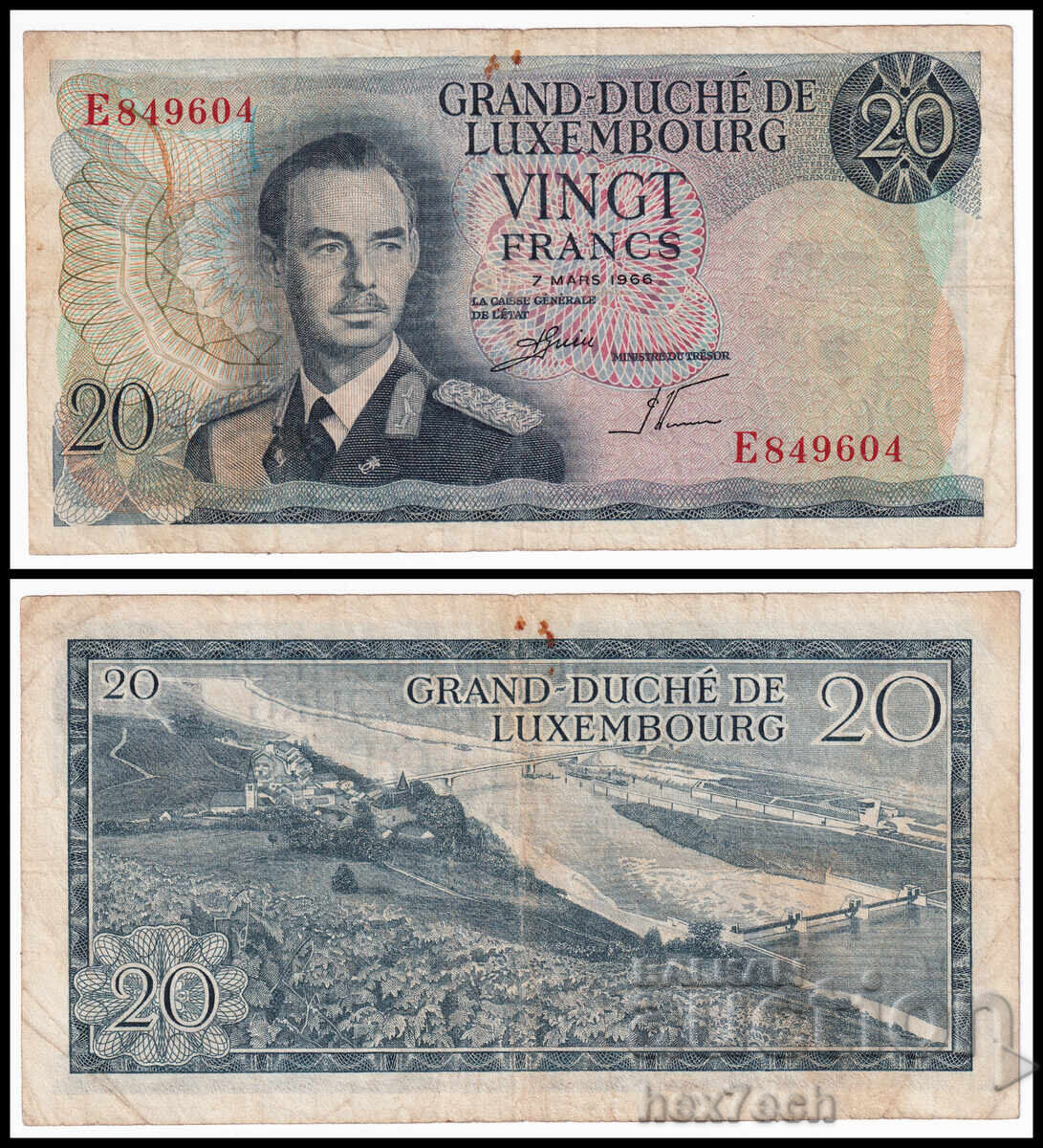 ❤️ ⭐ Luxembourg 1966 20 francs ⭐ ❤️