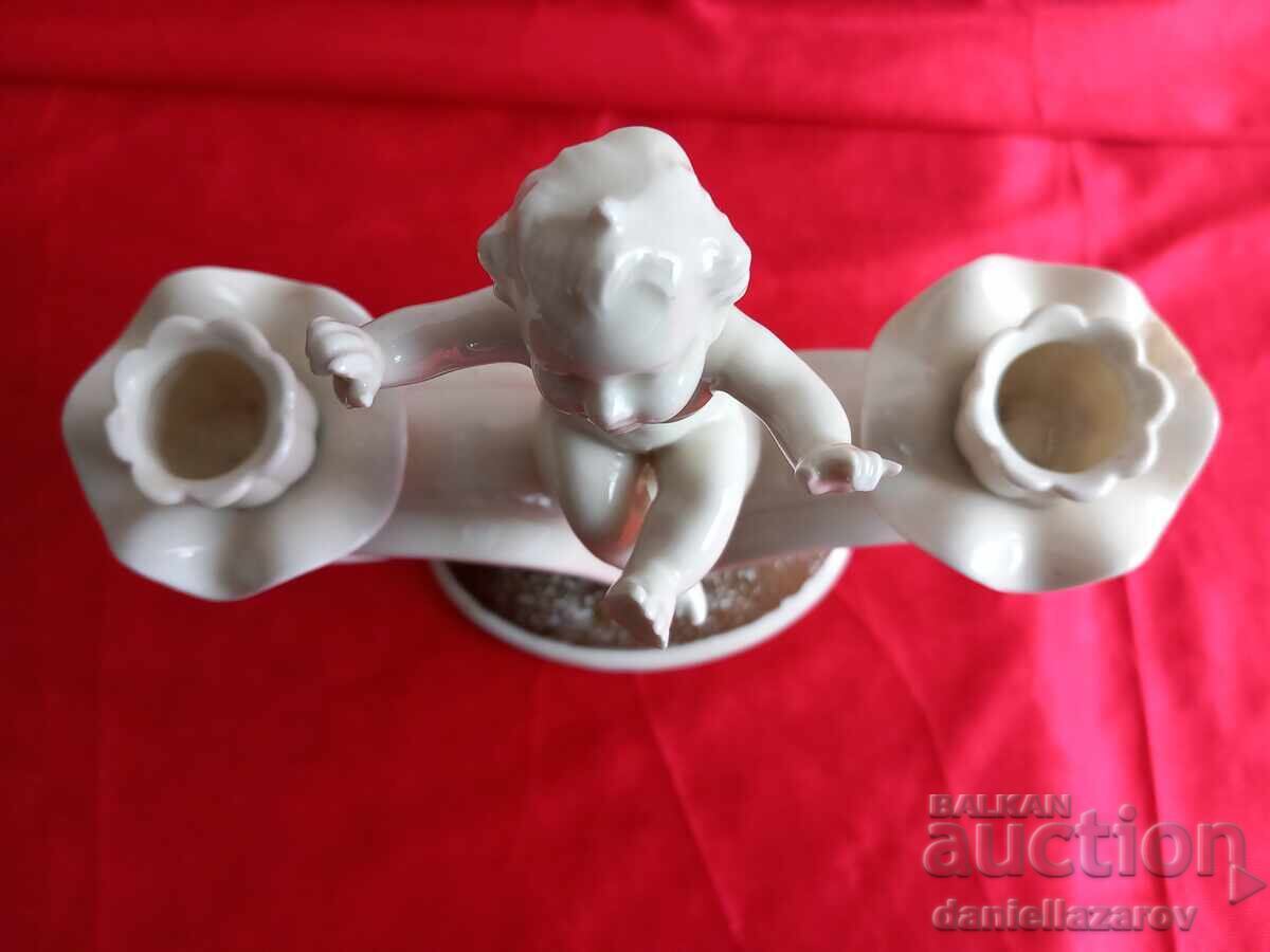 Δημοπρασία Neutettau, Γερμανικό Πορσελάνινο Κηροπήγιο Χερουβείμ, Αγγελάκι