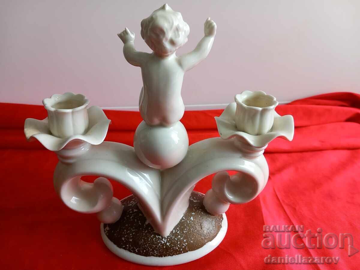 Παράδοση Neutettau, Γερμανικό Πορσελάνινο Κηροπήγιο Χερουβείμ, Αγγελάκι