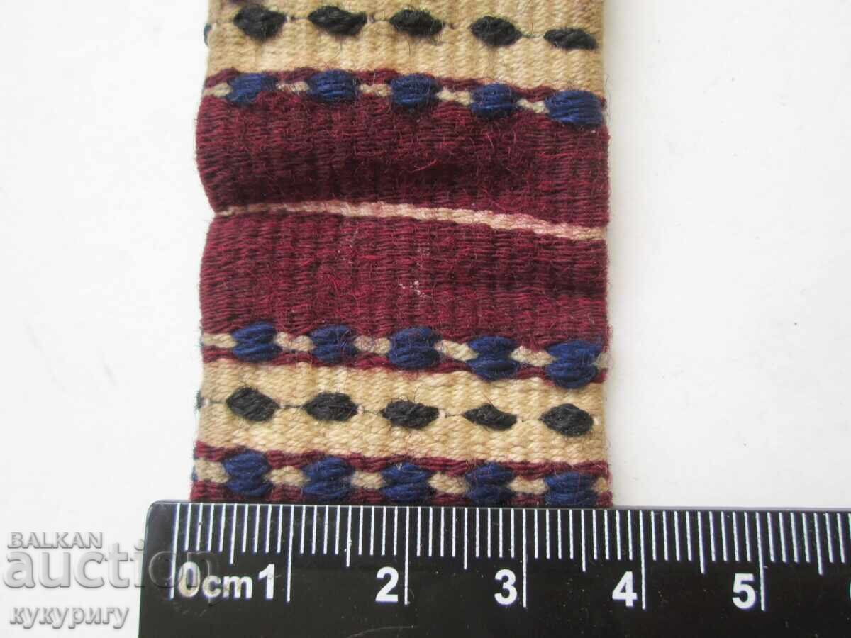 Beautiful old hand-woven belt for a folk costume - 6