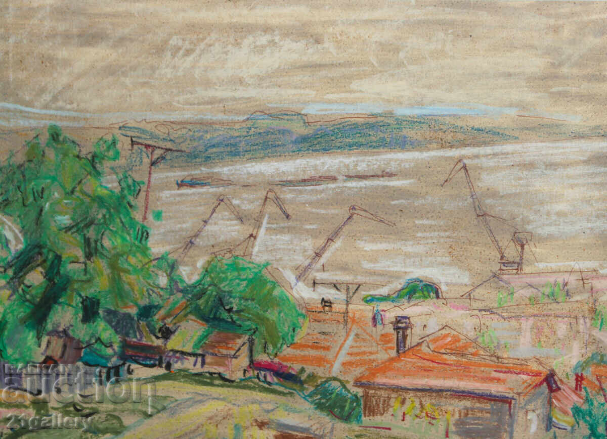 Simeon Gloginkov (1917 – 1997) peisaj industrial - 6 Simeon Gloginkov (1917 – 1997) peisaj industrial - 6