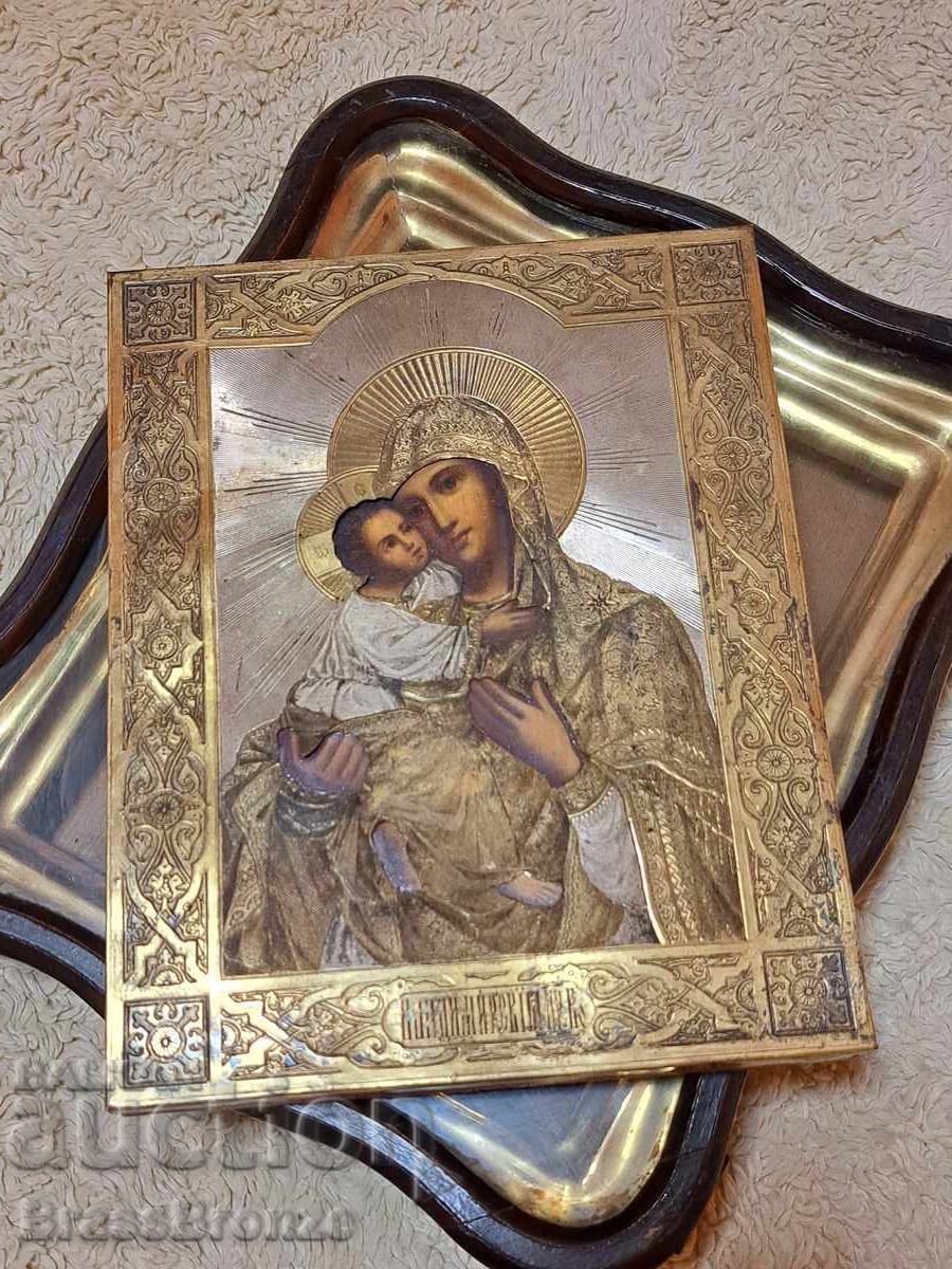 Livrarea Icoană veche Maica Domnului din Vladimir în cutie de lemn