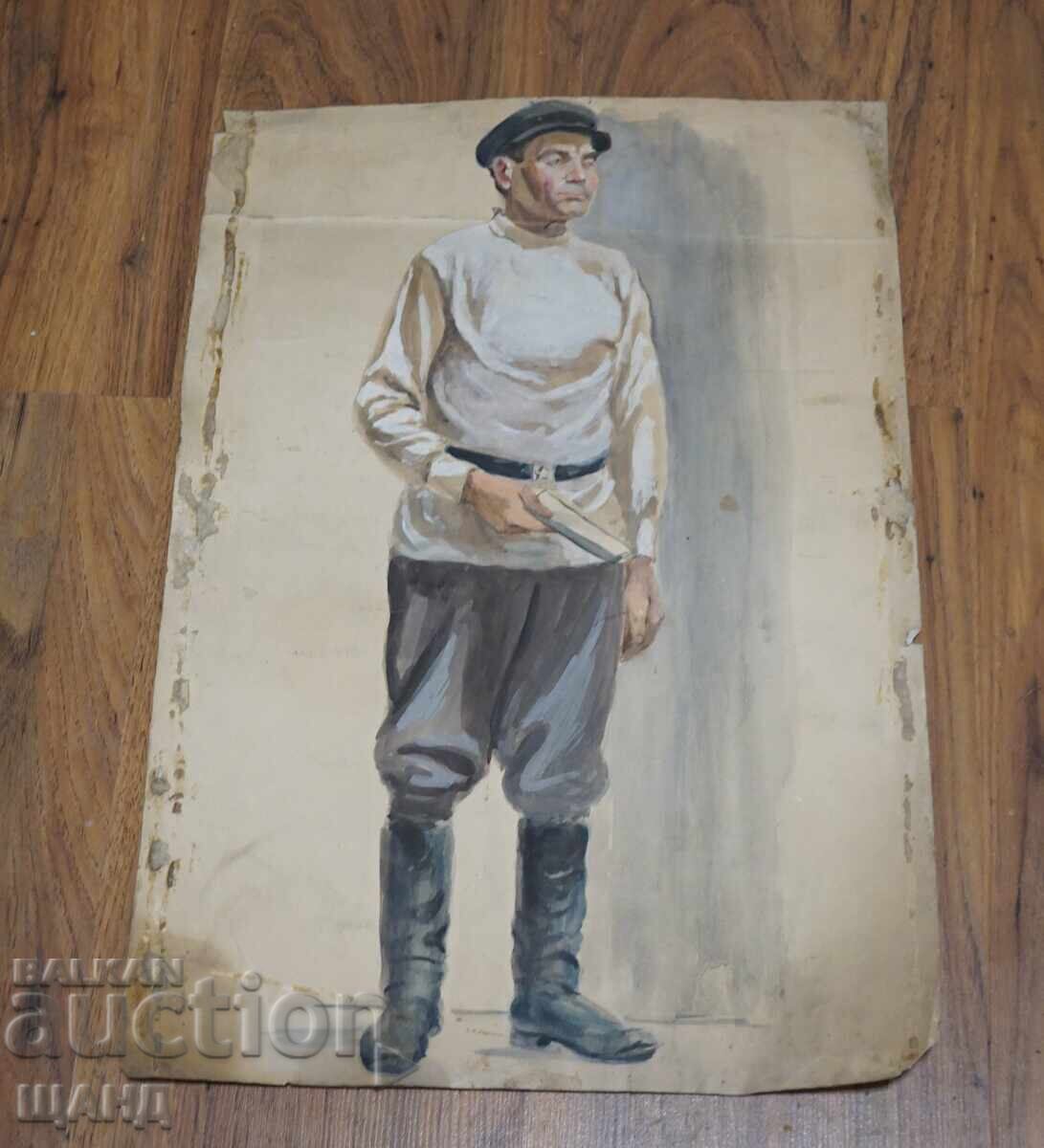 Desen vechi de maestru, tablou portret de bărbat