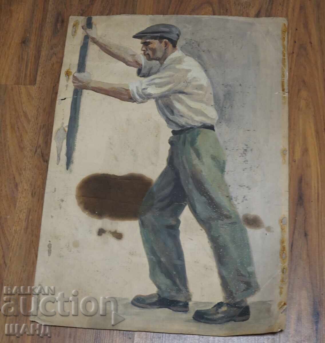 Desen vechi de maestru, tablou portret de bărbat