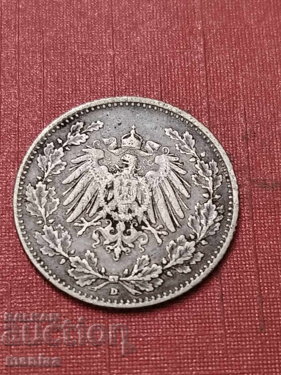 Licitație 1/2 Marcă 1914 Argint D