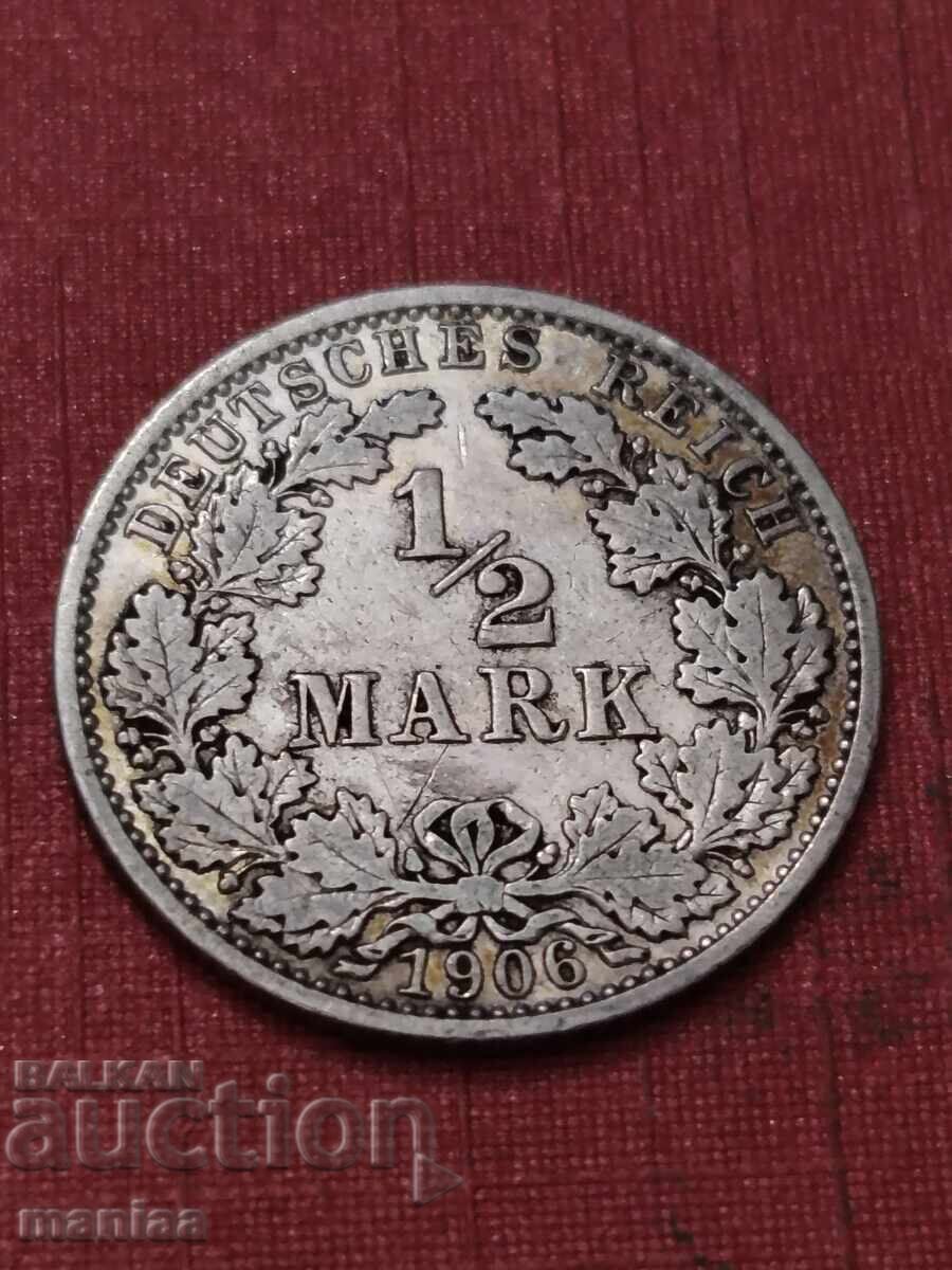 1/2 Marka 1906 g. Srebro A 1/2 Marka 1906 g. Srebro A