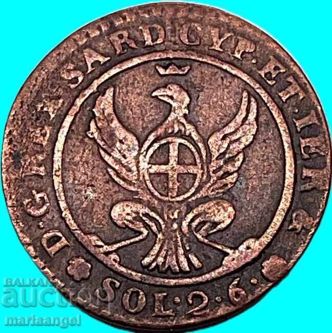 2,6 Soldi 1815 Sardinia, Cipru și Ierusalim Victor Emmanuel - 6