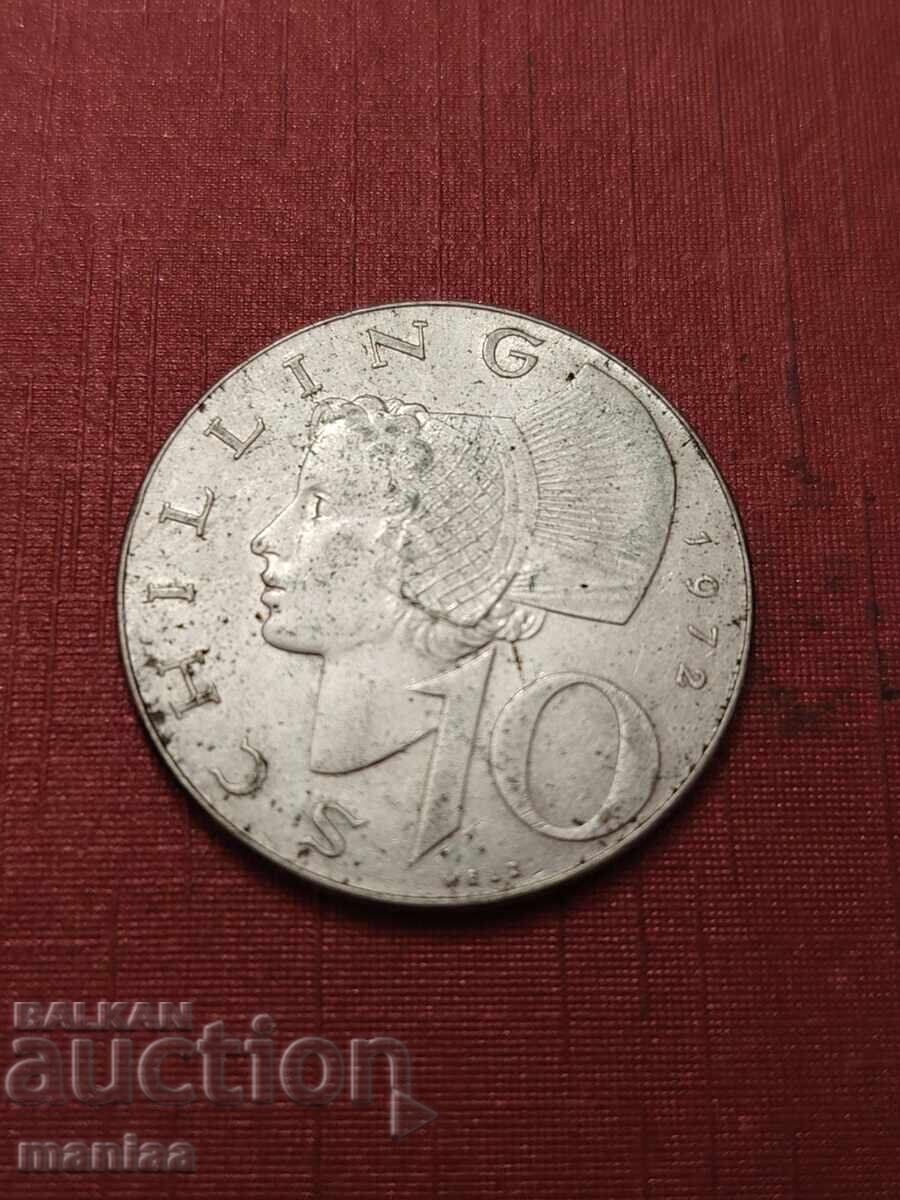 Livrarea 10 șilingi 1972 Argint
