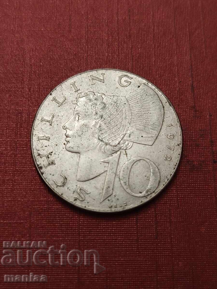 10 șilingi 1972 Argint