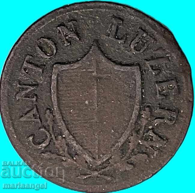 Elveția 1 rappen 1839 cantonul Lucerna - destul de rară - 7