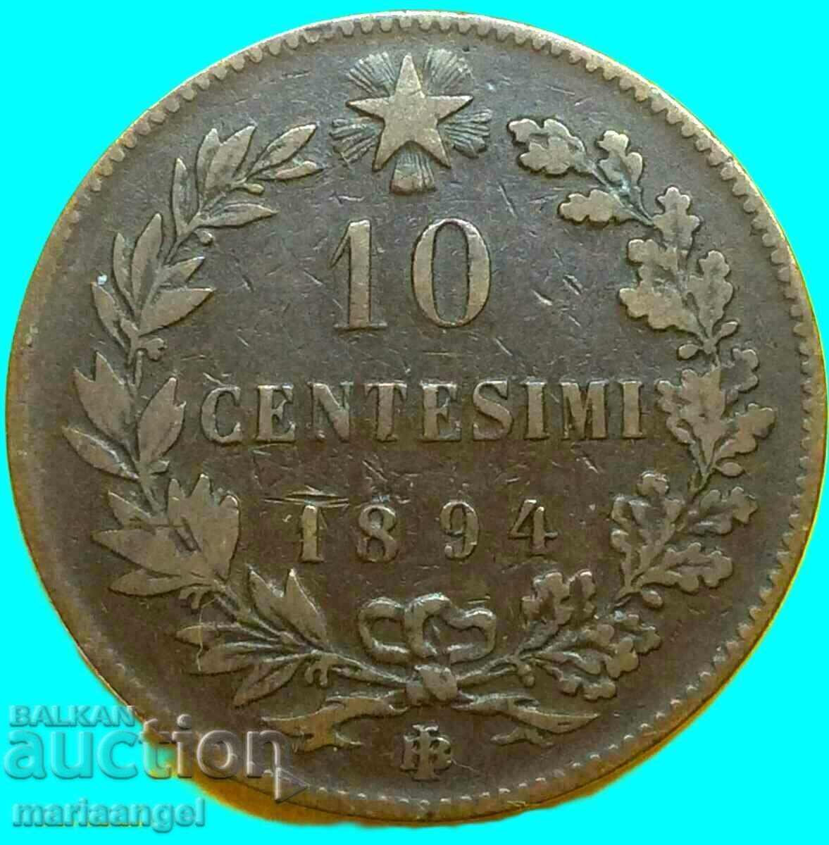 Παράδοση Ιταλία - 10 centesimi 1894 Umberto I 30mm