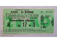 CSKA Sofia ticket from the AJAX - CSKA match 25.10.1972