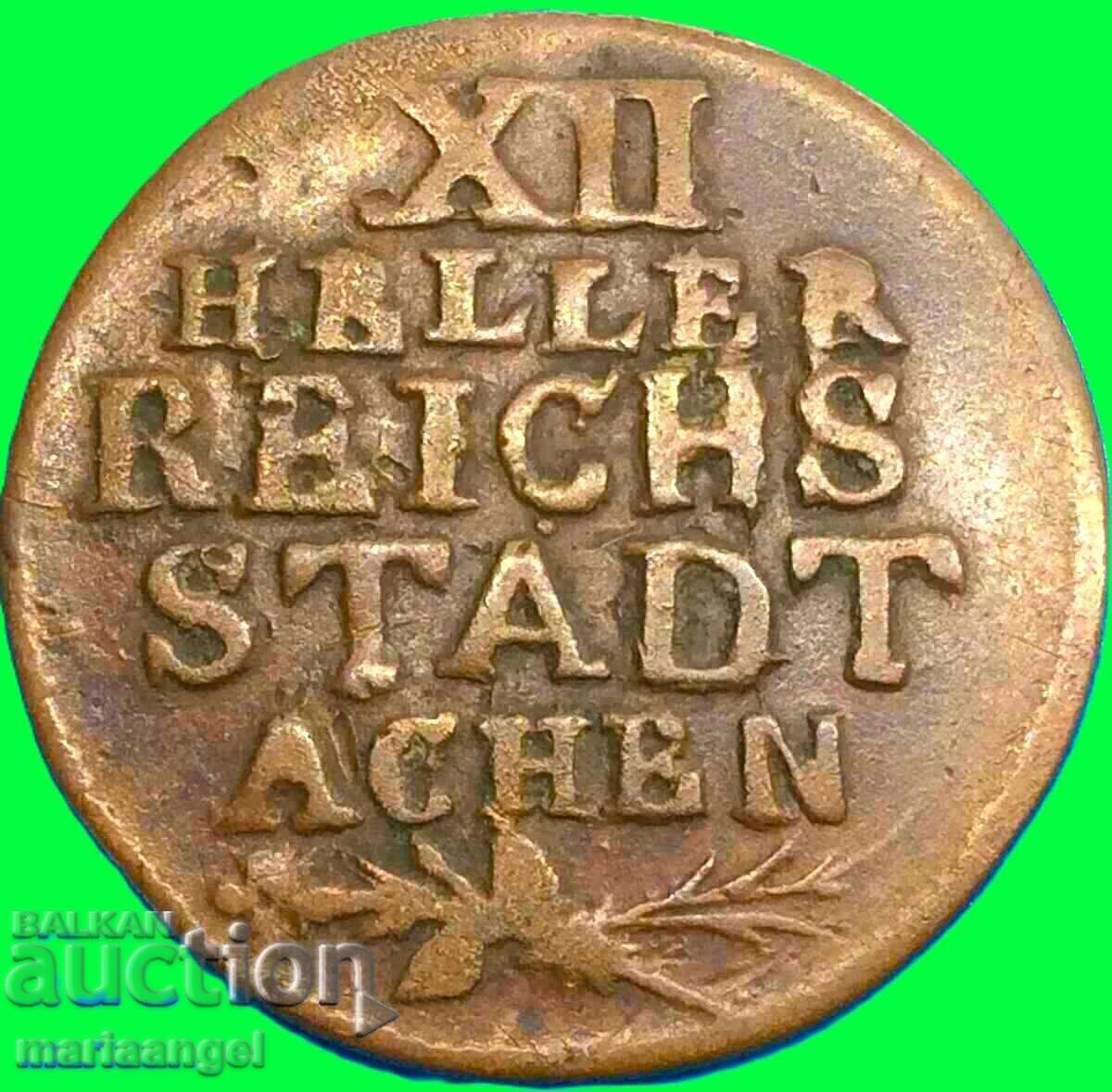 Germania 12 Heller 1792 Aachen aramă - 6