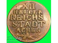 Германия 12 хелера 1792 Аахен медна