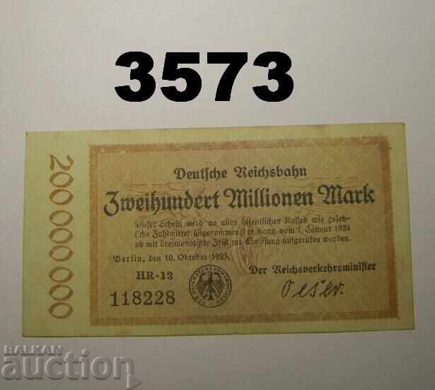 Germania 200 milioane mărci 1923 Berlin