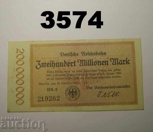 Germania 200 milioane mărci 1923 Berlin