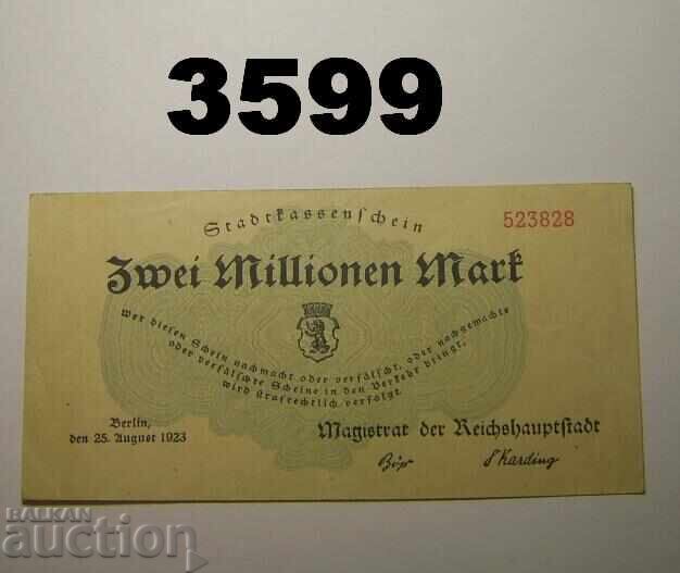 Berlin 2 milioane mărci 1923 Germania Berlin 2 milioane mărci 1923 Germania