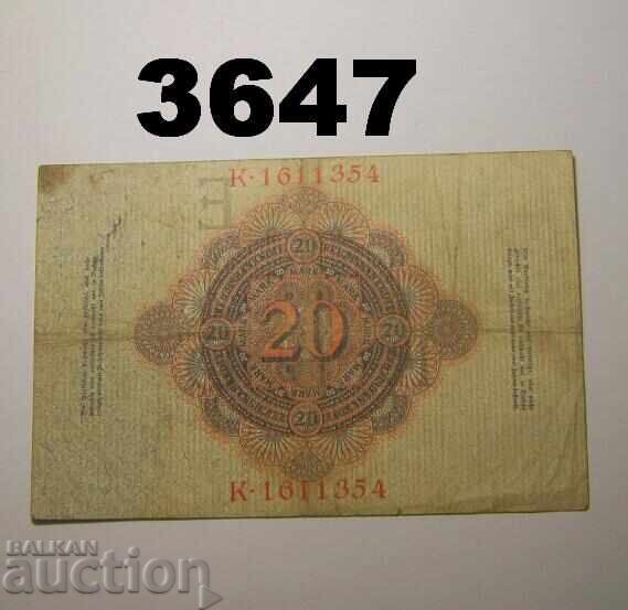 Germania 20 mărci 1910 Rară cu preț € 5.00 | 9.78 BGN