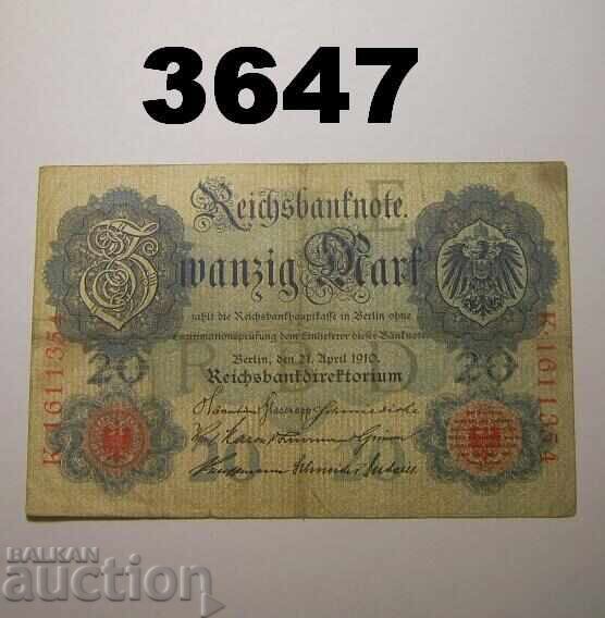 Germania 20 mărci 1910 Rară