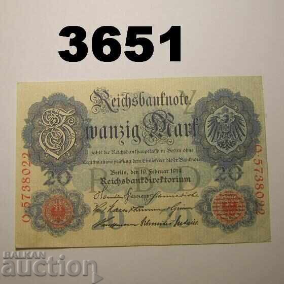 Germania 20 mărci 1914
