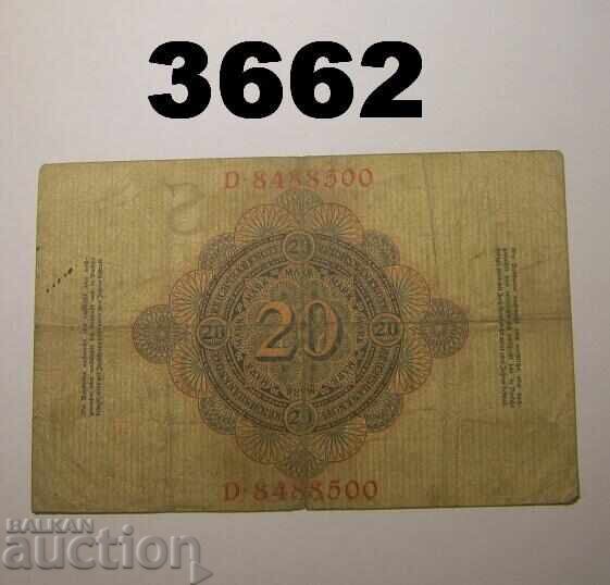 Γερμανία 20 μάρκα 1909 Σπάνιο με τιμή € 2.00 | 3.91 BGN