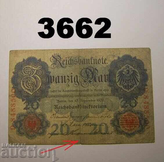 Γερμανία 20 μάρκα 1909 Σπάνιο