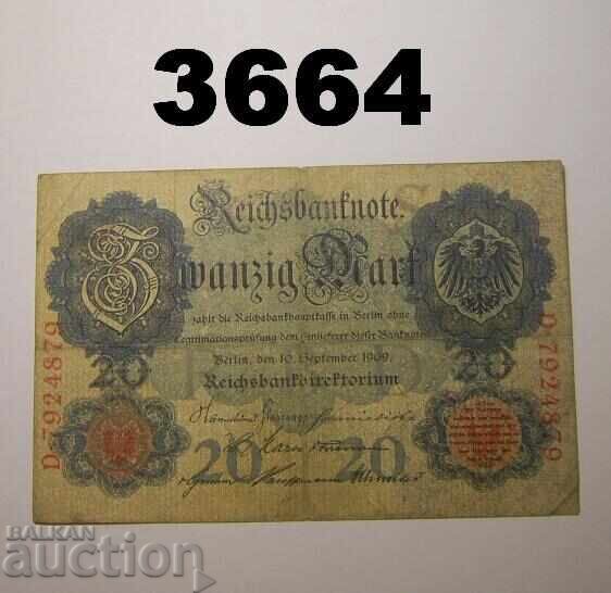 Германия 20 марки 1909 Рядка