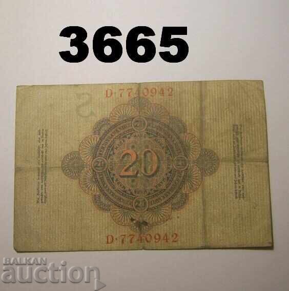 Germania 20 mărci 1909 Rară cu preț € 2.50 | 4.89 BGN