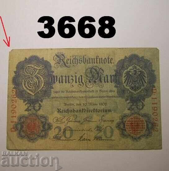 Γερμανία 20 μάρκα 1906 Σπάνιο
