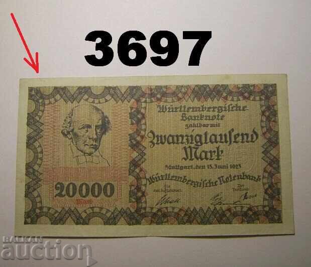 Germania 20000 mărci 1923 Württemberg