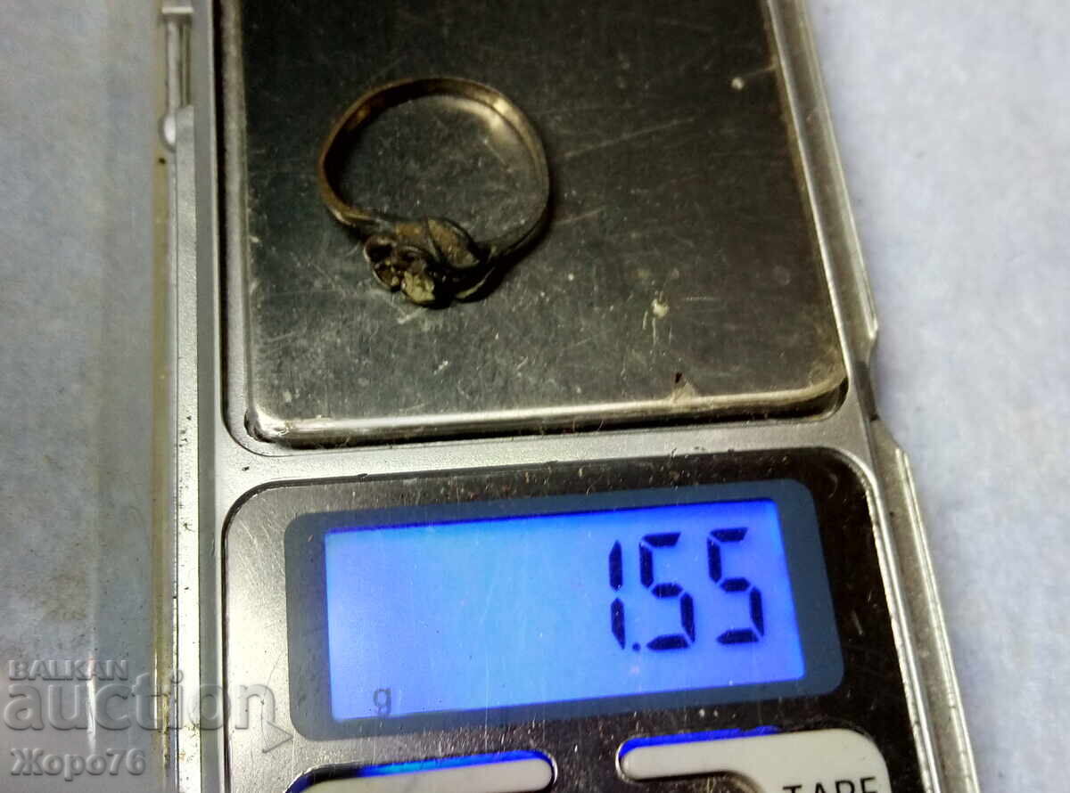 Livrarea Inel vechi din ARGINT - TRANDAFIR, ARGINT oxidat, titlu 800