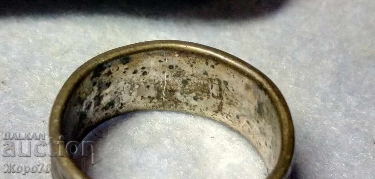 Licitație Inel vechi din ARGINT "Codiță de fată" ARGINT oxidat 925