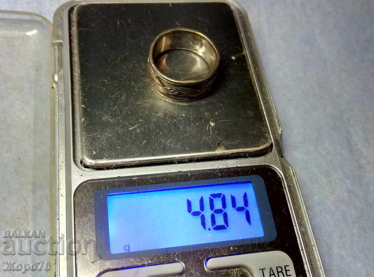 Inel vechi din ARGINT "Codiță de fată" ARGINT oxidat 925 - 5