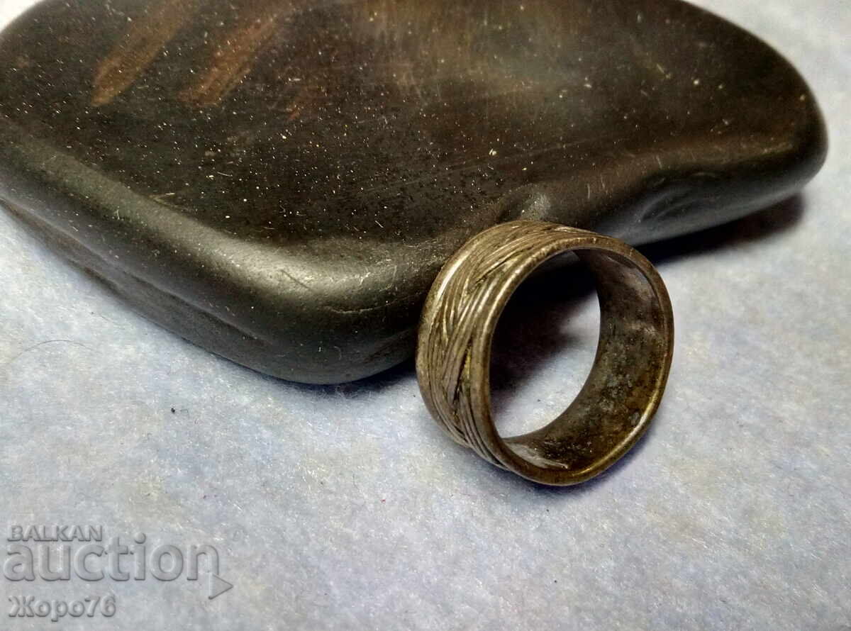 Inel vechi din ARGINT "Codiță de fată" ARGINT oxidat 925 - 6