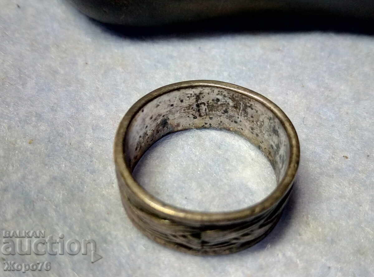 Inel vechi din ARGINT "Codiță de fată" ARGINT oxidat 925 - 7