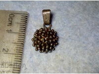 Old SILVER PENDANT - HEDGEHOG Oxidized 925 SILVER