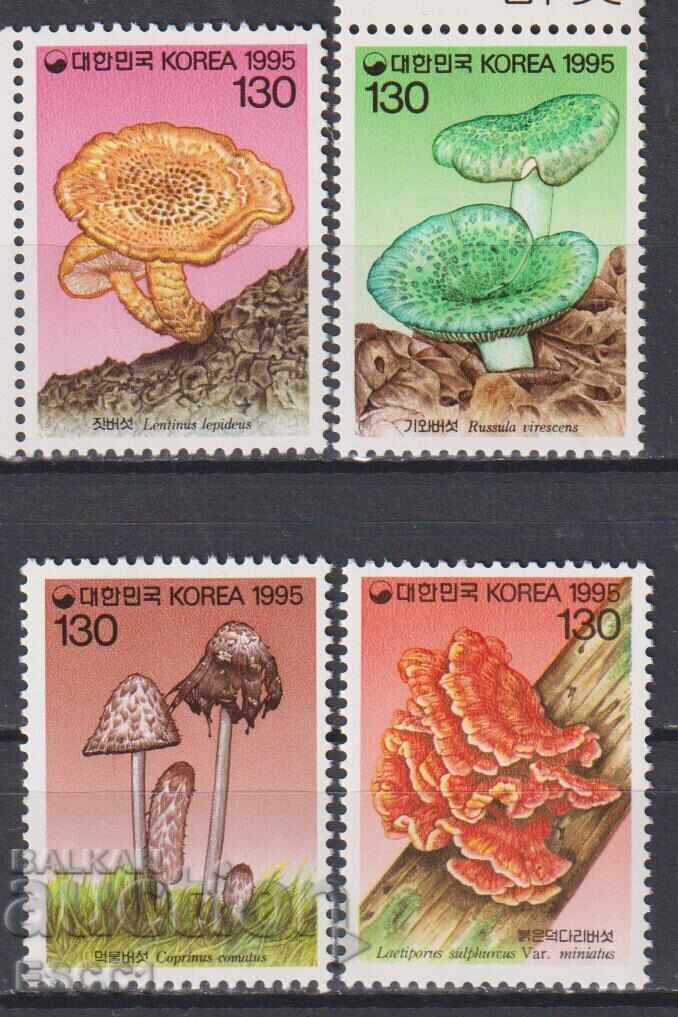 Καθαρές σφραγίδες Flora Mushrooms 1995 από τη Νότια Κορέα