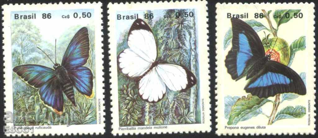 semne pure Fauna Insecte fluturi 1986 din Brazilia