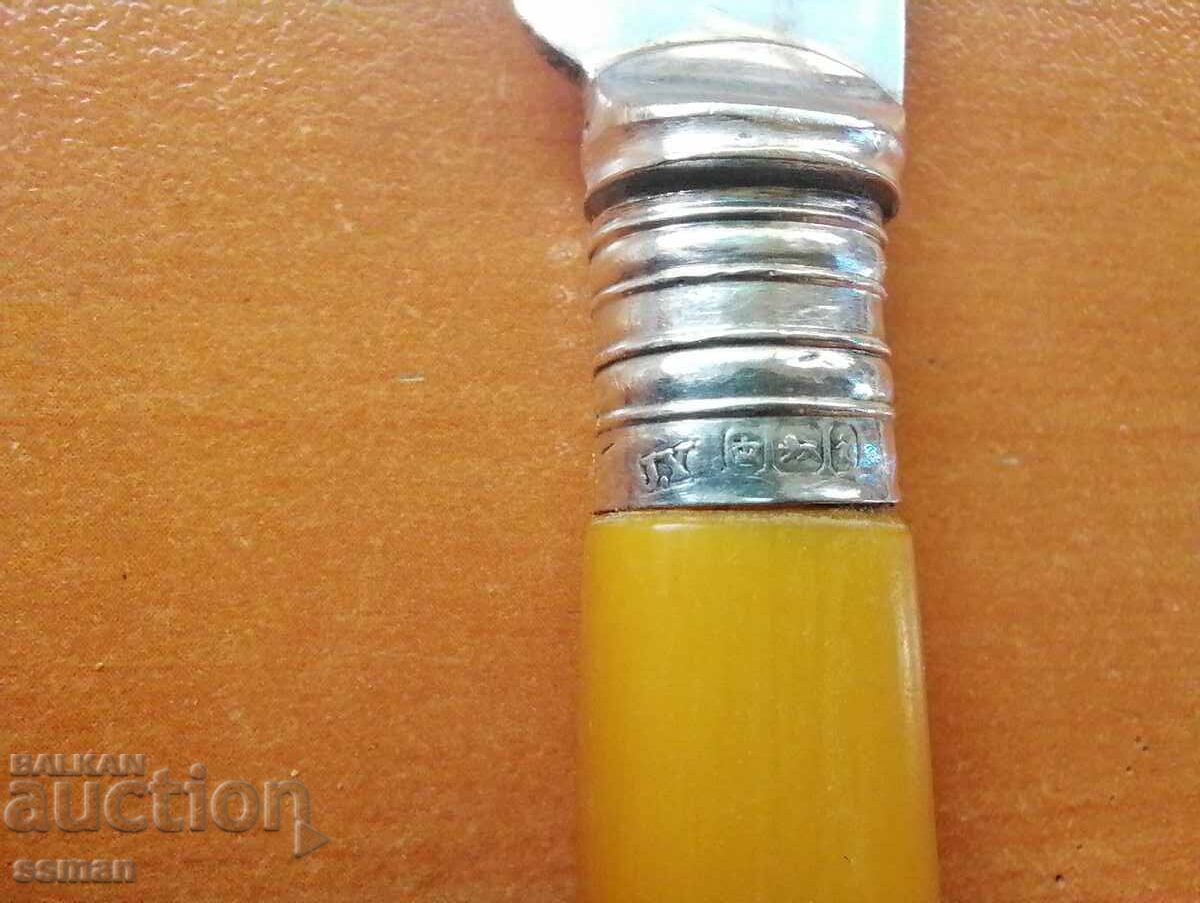 Licitație Vechi cuțit de pescuit Sheffield argint 1900