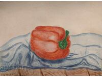 Рисунка акварел - чушка 20,4x14,8 см