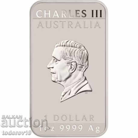 Monedă dreptunghiulară din argint 1 oz "Dragon" 2025 cu preț € 97.99 | 191.65 BGN