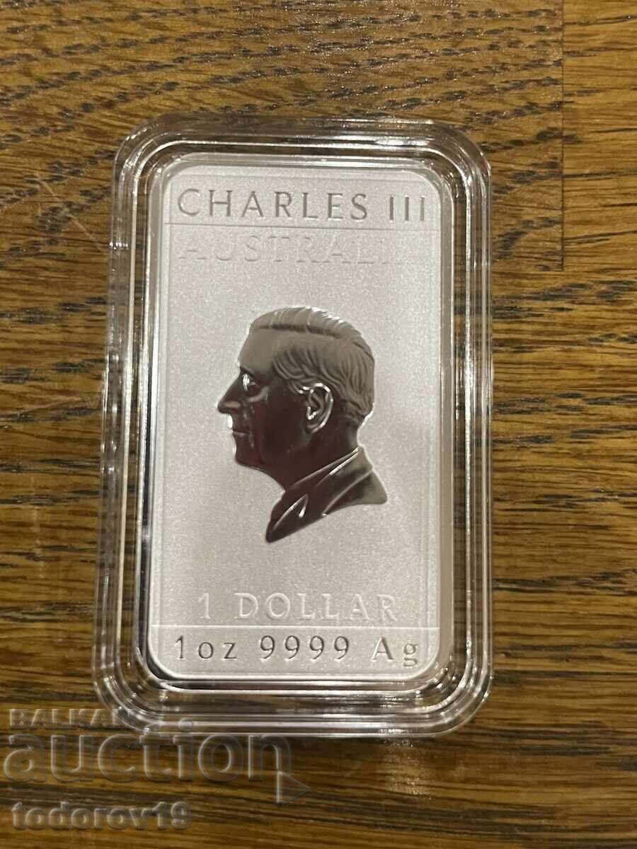 Livrarea Monedă dreptunghiulară din argint 1 oz "Dragon" 2025