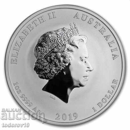 Ασημένιο νόμισμα 1 oz "Έτος του Χοίρου" 2019 με τιμή € 117.99 | 230.77 BGN