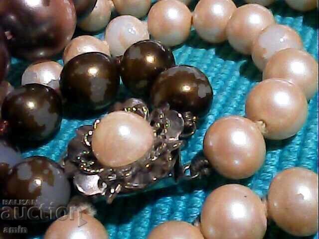 Colier perlat vechi și frumos, două rânduri, cu brățară asortată - 7