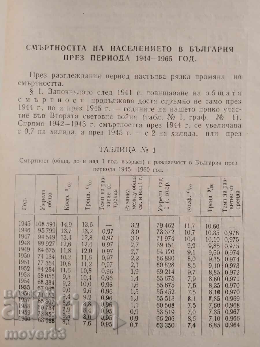 Mortality of the population in Bulgaria - 1944/65 with price € 0.49 | 0.96 BGN