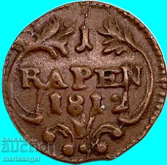 Elveția 1 rappen 1812 cantonul Schwyz confederația Helvetia cu preț € 18.00 | 35.21 BGN