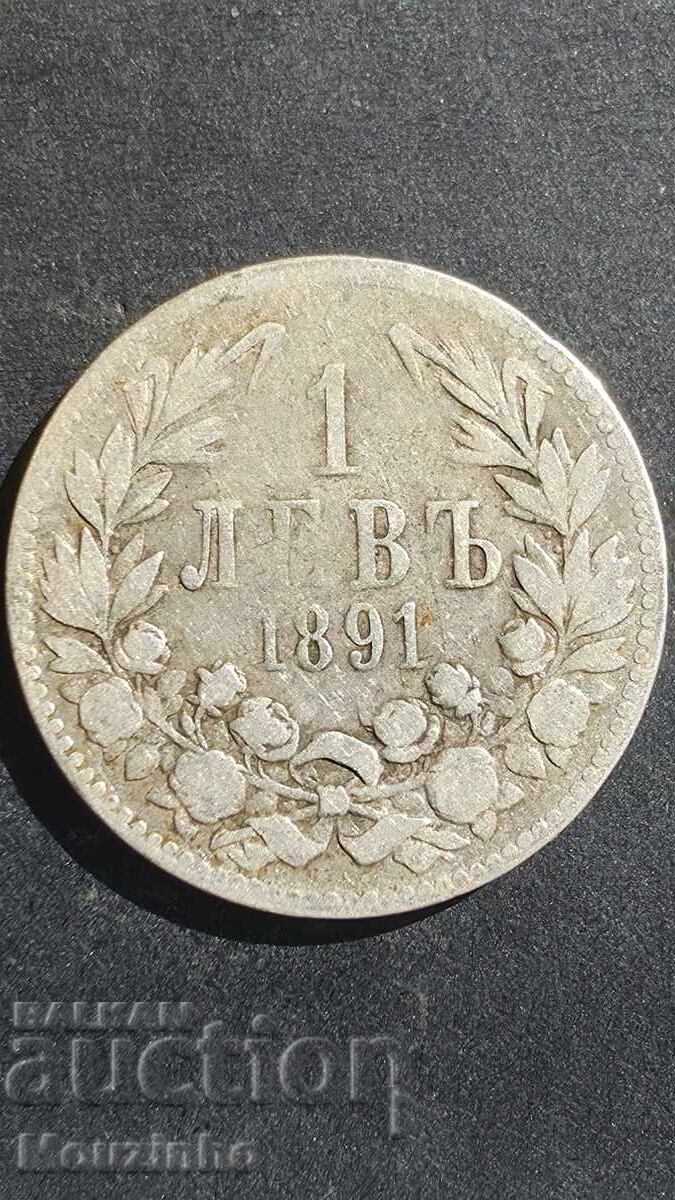 1 leu 1891 Principatul Bulgariei 1