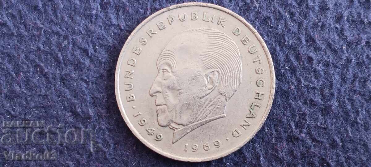 Germany 2 marks 1969 J commemorative with mass mintage with price € 2.90 | 5.67 BGN