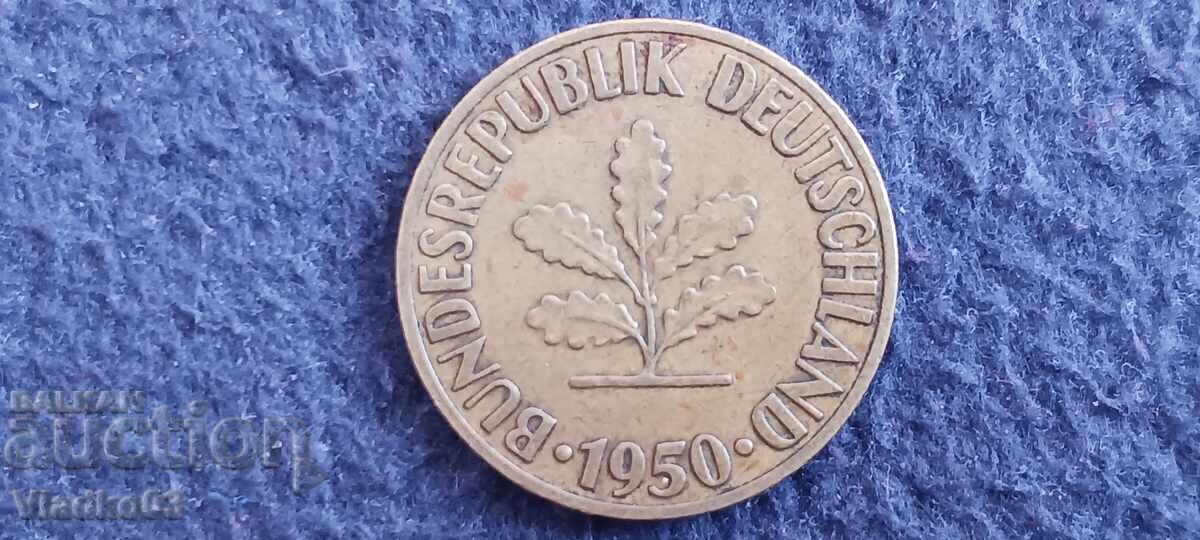Germania 10 pfennigi 1950 F an rar cu preț € 0.99 | 1.94 BGN